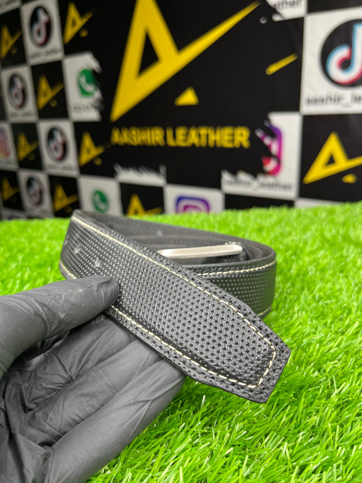 Black Cow Grain Leather Belt – Genuine Leather